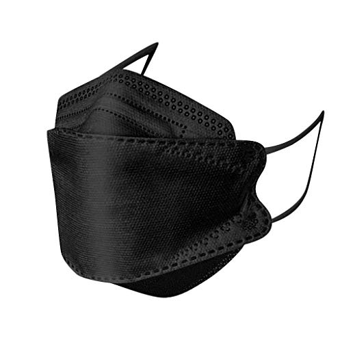 MaNMaNing Protección 5 Capas Negro Mascarillas Tipo Pez con Elástico para Los Oídos 20 unidades (Envasado en bolsa individual) 20210125-MANING-AC99