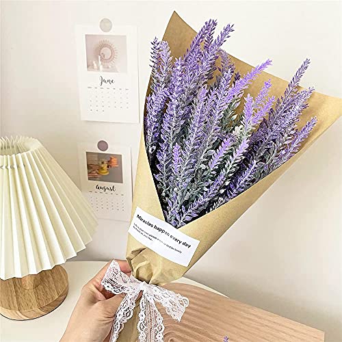 ManYing 10 Ramas Flores Artificiales Lavanda, Falsa Lavanda Romántica Flor de Plástico para la Decoración de La Boda del Jardín del Hogar (Lavanda)