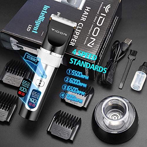 Maquina Cortar Pelo Profesional,Maquina de Afeitar Hombre Eléctrico,USB Recargable Cortapelos Hombre con LED Pantalla e Base de Carga,Cortapelos kit Adecuado Para Niños,Barbero y Família