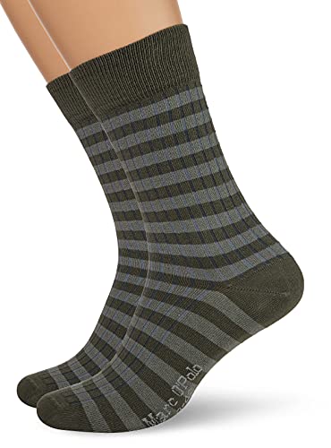 Marc O’Polo Body & Beach Multipack M-Socks 2-Pack Calcetines de Vestir, Verde Oliva, 39-42 para Hombre