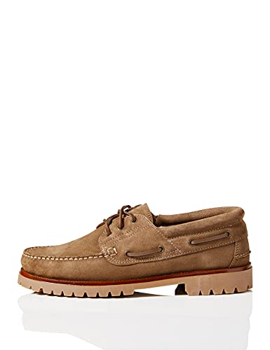 Marca Amazon - find. Leather, Náuticos Hombre, Beige(beige(sand)), 39(US 7)