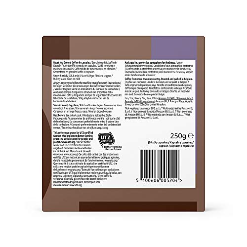 Marca Amazon - Solimo Cápsulas Lungo, compatibles con Nespresso - 50 cápsulas (1 x 50)