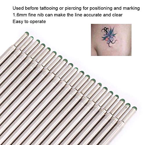 Marcador de Tatuaje Temporal, 20pcs/Box Núcleos de Pluma Marcador Piel de Tatuaje, Accesorio Recarga Pluma Marcado Microblading, Bolígrafos Profesionales Para El Cuerpo Y Delineador(azul)