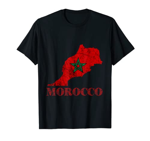 Marruecos Mapa Bandera marroquí Raíces marroquíes País africano Camiseta