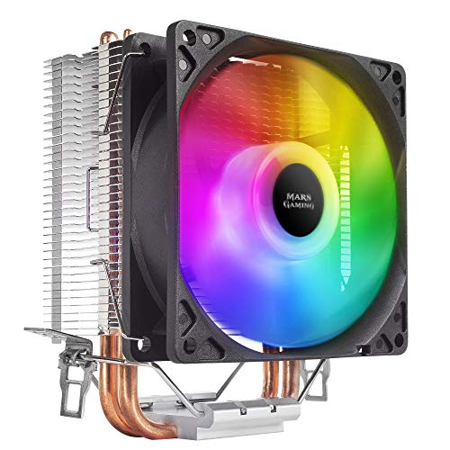 Mars Gaming MCPUARGB, Disipador CPU RGB, 2 Heatpipes HCT, TDP 130W, Silencioso, PWM