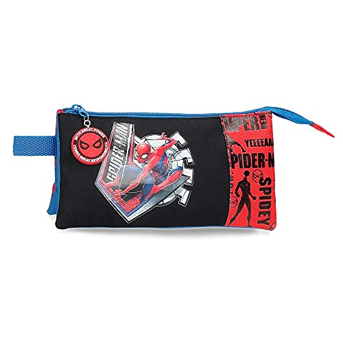 Marvel Spiderman Great Power Estuche Triple Rojo 22x12x5 cms Poliéster