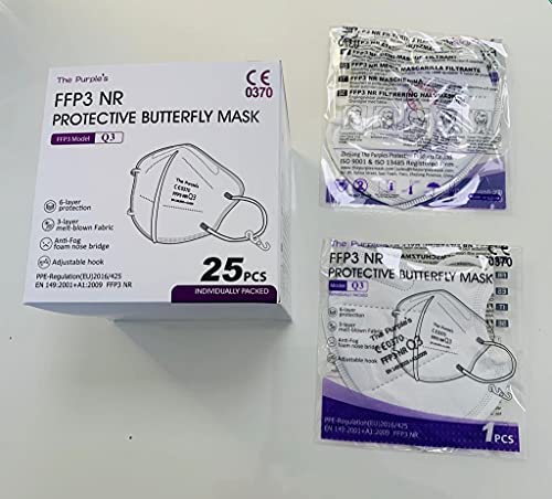 Mascarilla FFP3 NR Homologada - The Purple´s - Pack 25 ud. CE-0370, Color Blanco