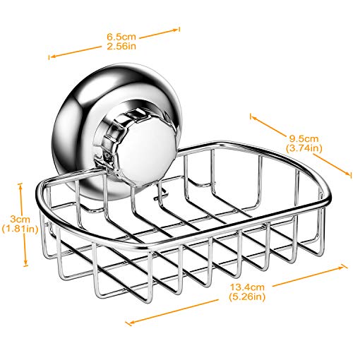 MaxHold Cesta de jabón/Jaboneras Ventosas - Sistema de vacío - Acero Inoxidable Nunca se oxida - para baño y Cocina