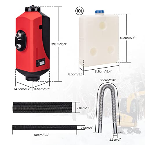 maXpeedingrods Calefacción de Diesel 12V 5KW, Calentador de Aire con Pantalla LCD, Calefacción Estacionaria con Control Remoto y Bajo Consumo para Coche SUV Furgoneta Automóvil Camiones Barco Autobús