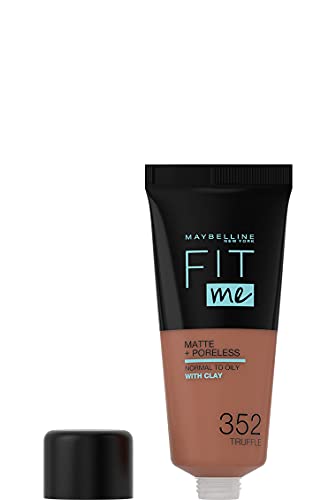 Maybelline New-York - Fond de Teint Fluide Fit Me Matte & Poreless - Peaux normales à grasses - teinte : 352 Cacao - 30 ml