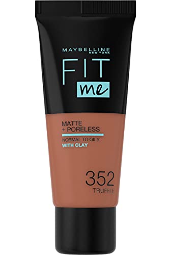 Maybelline New-York - Fond de Teint Fluide Fit Me Matte & Poreless - Peaux normales à grasses - teinte : 352 Cacao - 30 ml