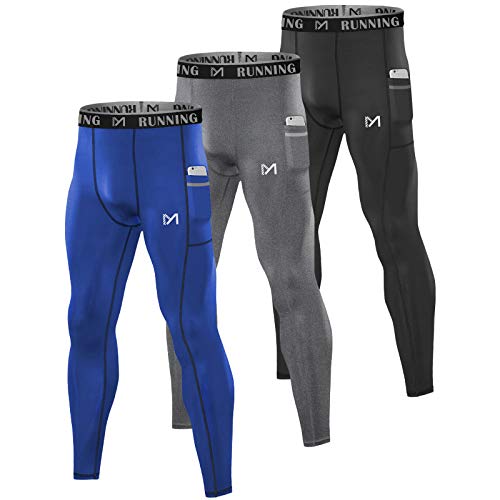 MEETYOO Leggings Hombre, Mallas Running Pantalon Deporte Pantalón de Compresión para Fitness Yoga Gym