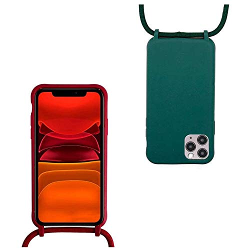 MEIVS Funda Compatible con iPhone 6/6S/7/8 Plus 5,5, Ajustable Collar Correa de Cuello CordónCarcasa de Silicona-Loto Color