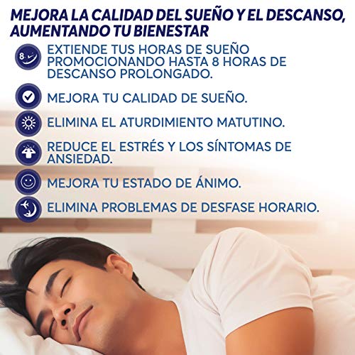 MELATONINA 100% PURA + L-TEANINA + VITAMINA B6 de alta solubilidad – Concilia un sueño rápido, sin esfuerzos y sin interrupciones – 8 horas de sueño natural y reparador – 90 caps. de rápida actuación