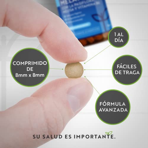 Melatonina 1,9 mg por comprimido con flor de pasión, bálsamo de limón y vitamina B6 - Suplemento con alta dosis de melatonina - Favorece un sueño saludable - 150 comprimidos – Nutravita