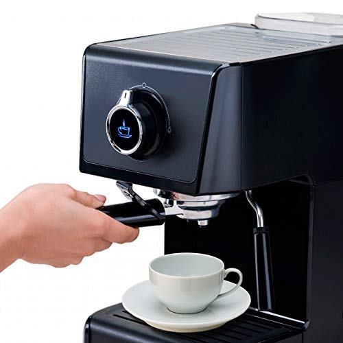 Mellerware - Cafetera Espresso Koffy!1200W | 20 Bar | Bandeja Calientatazas | Vaporizador Inox Orientable | Café Molido y Monodosis Capuccino | Thermoblock | 2 Cafés | Depósito Agua Extraíble 1.2L