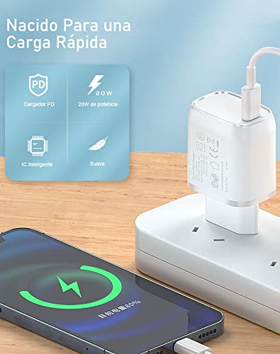 MEROM Cargador USB C 20W Power Delivery 3.0 para i Phone 13/13 Pro/13 Pro MAX/13 Mini/12/12 Pro/12 Pro MAX/12 Mini/11/11 Pro/11 Pro MAX/11 Mini Fuente de Alimentación Adaptador PD 3.0