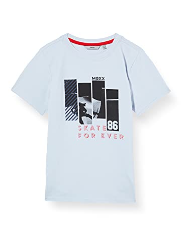 Mexx Crewneck Skater Photo Print T-Shirt Camiseta, Azul Claro, 158 cm-164 cm para Niños