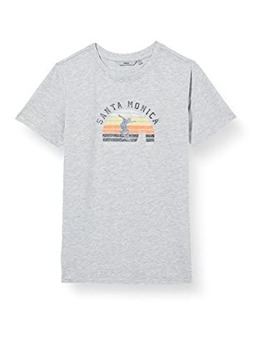 Mexx Crewneck Skater Print T-Shirt Camiseta, Gris, 110/116 cm para Niños