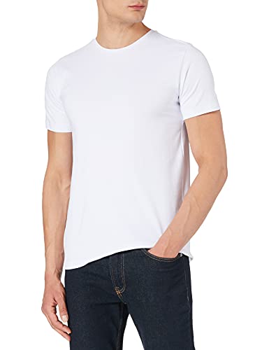 Mexx Crewneck T-Shirt Camiseta de Cuello Redondo, Blanco, L para Hombre