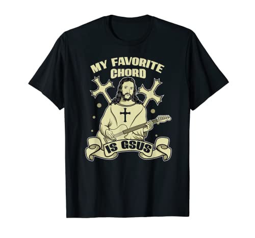 Mi acorde favorito es Gsus Jesus Cross guitarrista eléctrico Camiseta