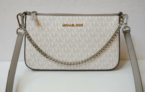 Michael Kors Bolso bandolera Jet Set Travel Medium Pouchette, Blanco brillante