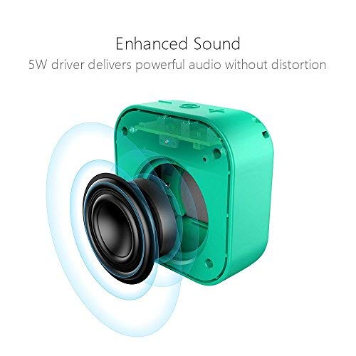 MIFA Mini Altavoz Portátil Bluetooth 4.2 Impermeable IP56 y Tecnología True Wireless Stereo & DSP, Anti-Polvo con 15 Horas Continua y Tarjeta de microSD, Micrófono Incorporado, Verde