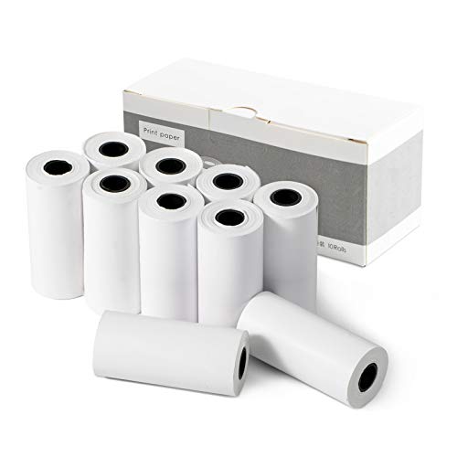 MINIBEAR 10 rollos de papel fotográfico para niños de impresión instantánea sin tinta negra y blanca, 57 mm x 27 mm x 6 m