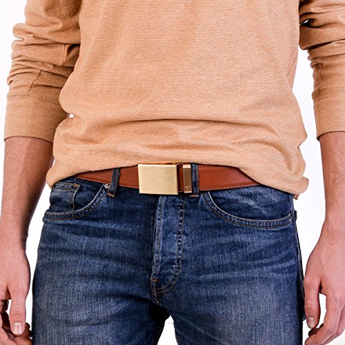 Mission Belt Men's Leather Ratchet Belt, 40mm Metal Collection