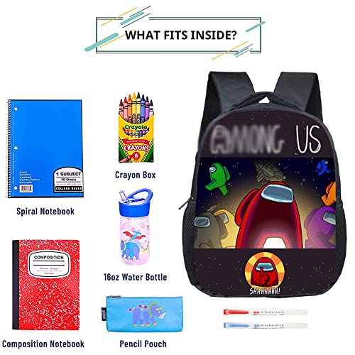 Mochila Entre Nosotros Hot Game Wolf Killing Mochila Estampada Mochila De Escuela Primaria Material De Poliéster Negro Adecuado Para Que Los Niños Y Niñas Vayan A La Escuela Y Salgan A Usar