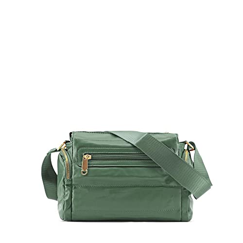 MODELISA - Bolso Bandolera Acolchado Pequeño Con Correa Ajustable Mujer (Verde)