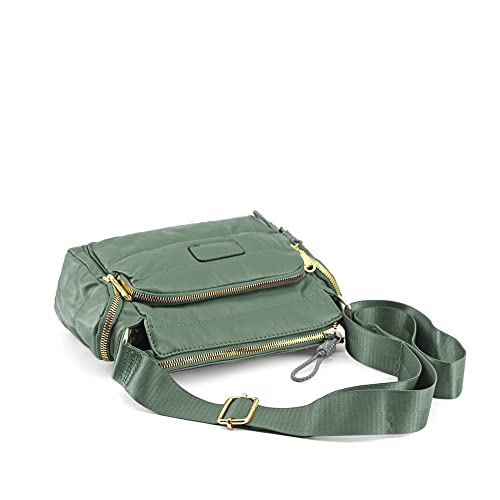 MODELISA - Bolso Bandolera Acolchado Pequeño Con Correa Ajustable Mujer (Verde)