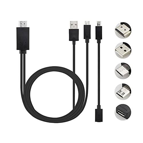 MOHAN88 Cable Adaptador Compatible con Mhl a Hdmi, teléfono Universal con Android MHL Micro USB a TV de Alta definición Compatible con HDMI 1080P Cable práctico Cable Adaptador Duradero