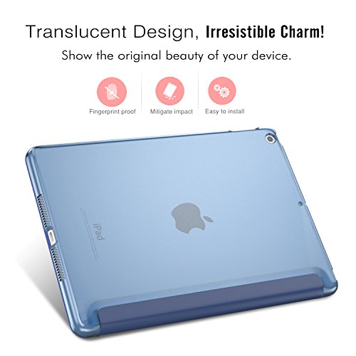 MoKo Funda para 2018/2017 iPad 9.7 6th/5th Generation - Ultra Slim Función de Soporte Protectora Plegable Smart Cover - Azul Marino (Auto Sueño/Estela)