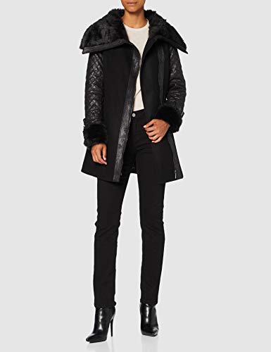 Morgan Manteau Col Imitation Fourrure GEFROU Faux Fur Coat, Negro (Noir), 40 (Talla del Fabricante: 40 Taglia Produttore 40) Women's