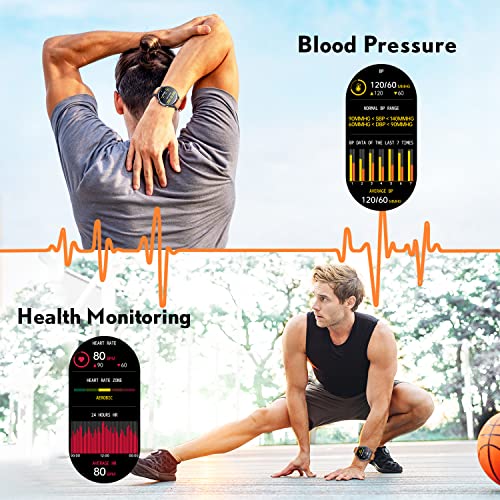 Motsfit Reloj Inteligente Hombre: Smartwatch con Pulsometro Podometro Presión Arterial Pulsera Actividad Inteligente Deportivo Impermeable Reloj Hombre para iPhone Android