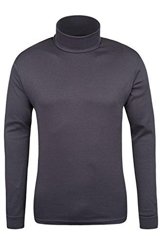 Mountain Warehouse Camiseta térmica Interior Meribel para Hombre - 100% algodón Peinado, Cuello Vuelto, Transpirable, Secado rápido y Mangas Ajustadas, fácil Cuidado, Invierno Gris Oscuro 3XL