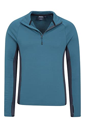 Mountain Warehouse Denali Chaqueta Polar para Hombre con Cremallera Completa - Transpirable, de Secado rápido, protección UV, Sudadera Polar - Ideal para el Invierno Verde Agua L