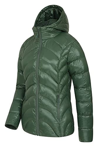 Mountain Warehouse Helsinki Chaqueta Acolchada para Mujer - Chaqueta de Lluvia Resistente al Agua, con Aislamiento de Microfibra, Ajuste Fino, para Exteriores, Invierno Caqui Oscuro 46