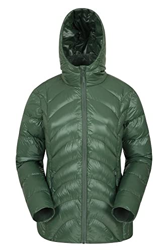 Mountain Warehouse Helsinki Chaqueta Acolchada para Mujer - Chaqueta de Lluvia Resistente al Agua, con Aislamiento de Microfibra, Ajuste Fino, para Exteriores, Invierno Caqui Oscuro 46