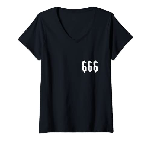 Mujer Alternativa Clothes Aesthetic Goth Women 666 Grunge Graphic - Ropa deportiva para mujer Camiseta Cuello V