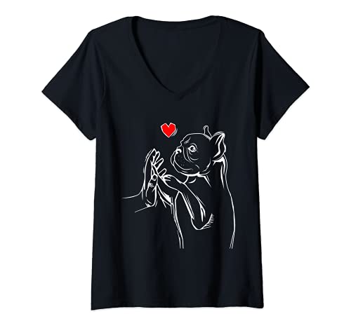 Mujer Bulldog francés Love Frenchie Mistress Idea de regalo Camiseta Cuello V