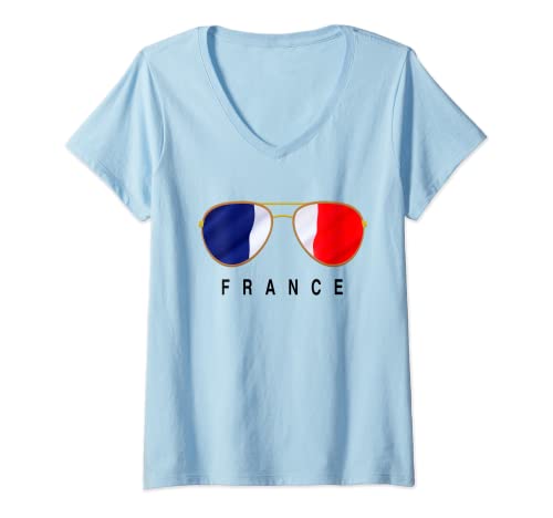 Mujer Francia Gafas de sol, Francia Bandera Francesa Camiseta Cuello V