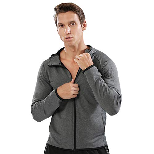 Muscle Alive Hombres Cremallera Corriendo Sudaderas con Capucha Deporte Chaquetas Aptitud Gimnasio Camisa Deportes Parte Superior