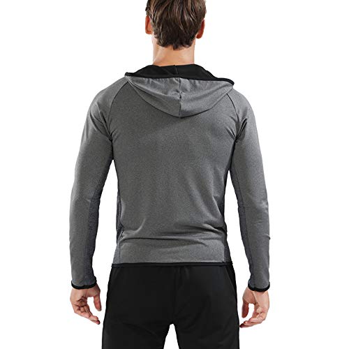 Muscle Alive Hombres Cremallera Corriendo Sudaderas con Capucha Deporte Chaquetas Aptitud Gimnasio Camisa Deportes Parte Superior