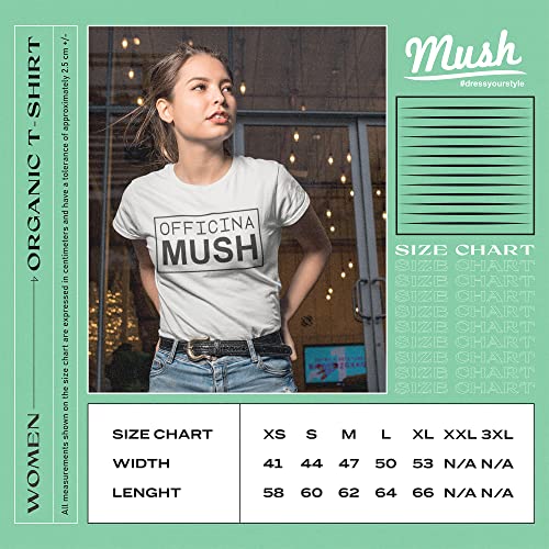 Mush Dressyourstyle - Camiseta de mujer con estampado de graffiti-Banksy-Mona-Lisa-100%-orgánico, gris deportivo Grigio Sport L