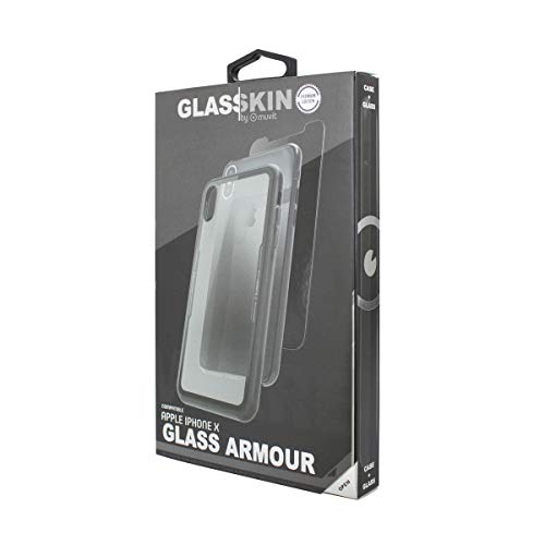 Muvit MUPAK0380 - Pack con Carcasa Glass Skin y Protector de Pantalla Tempered Glass para Apple iPhone X