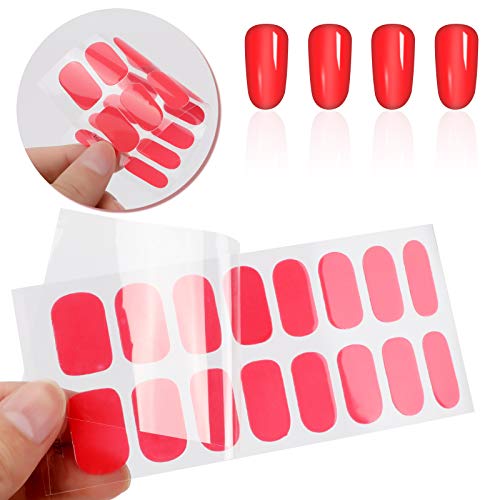 MWOOT 12 Hojas Pegatinas de Esmalte de Uñas con Lima de Uñas,Pintado de Color Sólido Full Cover Nail Art Stickers, Etiqueta Engomada Uñas Autoadhesivas para Uñas Decoración