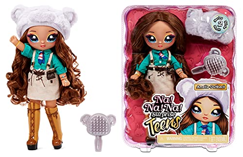 Na Na Na Surprise Teens Muñecas de moda para coleccionar - Muñeca morena de tela suave de 27,94cm inspirada en el koala australiano - Amelia Outback