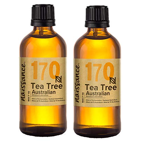 Naissance Aceite Esencial Árbol de Té Australiano Puro (No. 109) 2 x 100ml - Tratamiento Natural Para Acné, Puntos Negros, Cuero Cabelludo Graso, Uñas - Reduce Enrojecimiento Uniformiza Tono Piel